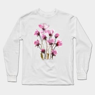 Pink Flowers Long Sleeve T-Shirt